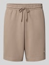 PUMA Performance Relaxed Fit Sweatshorts aus Baumwoll-Mix 'ESS ELEVATED' Schlamm