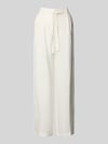 Christian Berg Woman Selection Wide leg broek van linnenmix met riem Ecru