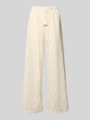 VERO MODA Regular Fit Weite Hose mit semitransparentem Besatz Modell 'MAYA' Offwhite