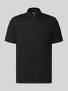 OLYMP Level 5 regular fit poloshirt van mix van linnen en elastaan Zwart