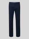 REVIEW Nauwsluitende Chino met recht silhouet en middelhoge taille Marineblauw