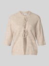 ONLY Regular Fit Strickjacke mit Schnürung Modell 'SIMONI' Ecru Melange