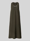OPUS Sukienka midi o kroju relaxed fit z mieszanki wiskozy model 'Waka' Khaki
