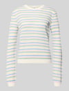 PIECES Sweter z dzianiny o kroju regular fit z czystej bawełny model 'DIANA' Biały
