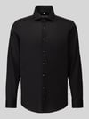 Seidensticker Slim Fit Businesshemd aus Baumwoll-Modal-Mix Modell 'Light Spread Kent' Black