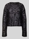 VERO MODA Relaxed Fit Strickpullover mit Pailletten Modell 'LEILANI FLOWERS' Black