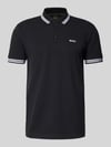 BOSS Green Regular fit poloshirt met labelstitching, model 'Paddy' Zwart