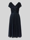 Vera Mont Midi-jurk met V-hals en tailleband Marineblauw