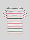 Tommy Jeans Slim Fit T-Shirt aus Baumwoll-Mix in Rippstrick Weiss