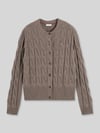 Tommy Hilfiger Strickjacke aus Wolle mit Logo-Detail Hellbraun