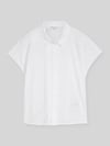 Tom Tailor Denim Relaxed Fit Kurzarmbluse aus reiner Baumwolle Weiss