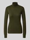 ICHI Slim Fit gebreide pullover van viscosemix model 'IHLULS' Kaki
