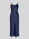 YAS midi-jurk van satijn model 'Thea' Marineblauw