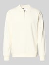Lindbergh Sweatshirt mit Polokragen und Reißverschluss Weiss