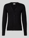 Casual Friday Gebreid jack met knoopsluiting model 'HEINE' Zwart