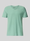 MCNEAL t-shirt z dekoltem w serek i zrolowanym brzegiem Jasnozielony