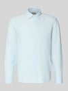 ONLY & SONS Slim Fit Freizeithemd aus Baumwoll-Leinen-Mix Modell 'CAIDENLS SOLID' Blau Melange