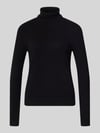 Christian Berg Woman Regular Fit Rollkragenpullover aus reinem Kaschmir Black