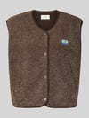 American Vintage Relaxed Fit Weste aus Teddyfell Modell 'Hoktown' Dunkelbraun
