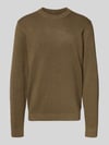 JACK & JONES Premium Gebreide pullover met ronde hals, model 'MILANO' Kaki