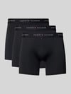 Tommy Hilfiger Boxershorts mit elastischem Bund mit Logo-Intarsien im 3er-Pack Black