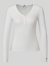 Tommy Jeans Longsleeve mit Henley-Ausschnitt Weiss