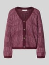 Selected Relaxed Fit Strickjacke aus Woll-Mix mit Alpaka-Anteil Modell 'FALVA' Bordeaux