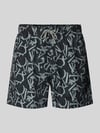Emporio Armani Regular Fit Badeshorts mit Allover-Logo-Print Black