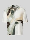 ONLY & SONS Relaxed Fit Freizeithemd aus Viskose-Leinen-Mix Modell 'HARVI' Weiss