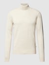 Casual Friday Rollkragenpullover aus Woll-Mix Beige