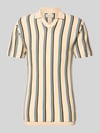 Blend Slim Fit Poloshirt mit V-Ausschnitt Modell 'AMOS' Sand