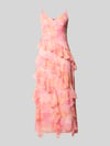 VERO MODA Figurbetontes Midikleid mit Rüschen Modell 'SMILLA' Pink