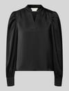 Neo Noir blouse met lange mouwen met stretch model 'Rosslyn' Zwart