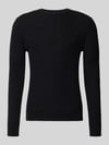 Antony Morato Strickpullover aus Lyocell-Woll-Mix mit Knopfleiste Black