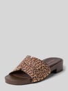 Tamaris Slippers met binnenzool van leer Beige