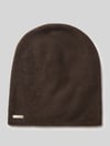 Seeberger Doppelt gestrickte Beanie aus reinem Kaschmir Dunkelbraun