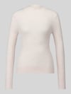 Jake*s Collection Slim Fit Turtleneck-Pullover aus reiner Wolle Offwhite
