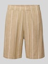 REVIEW Leinenshorts mit Logo-Stitching Beige
