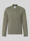 Lindbergh bluza rozpinana o kroju slim fit ze stójką Oliwkowy
