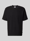 JACK & JONES T-shirt o prążkowanej strukturze model 'HARRISON' Czarny