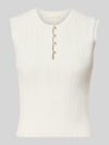 GUESS Stricktop in Pointelle-Strick mit kurzer Knopfleiste Ecru