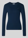 Tommy Hilfiger Slim Fit Langarmshirt aus reiner Baumwolle Marine