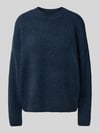 VERO MODA Relaxed Fit Pullover mit Woll-Anteil Modell 'BOOM' Marine Melange