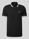 BOSS Green Regular fit poloshirt met labelstitching, model 'Paddy' Donkerblauw