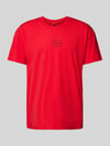 HUGO T-shirt met labelprint, model 'Laze' Rood