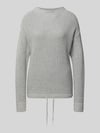 Jake*s Casual Oversized Strickpullover mit gerippten Abschlüssen Silber Melange