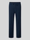 Selected Spodnie w kroju slim fit z mieszanki bawełny i lnu model 'BRODY' Granatowy