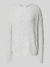 VILA Strickpullover mit Strukturmuster Modell 'LASSIA' Hellgrau