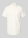 JACK & JONES Slim Fit Freizeithemd aus Baumwoll-Leinen-Mix Modell 'BREEZE' Weiss