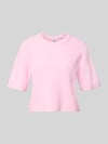 PIECES Boxy Fit T-Shirt aus Rippstrick mit Woll-Anteil Modell 'SILLY' Hellrosa Melange